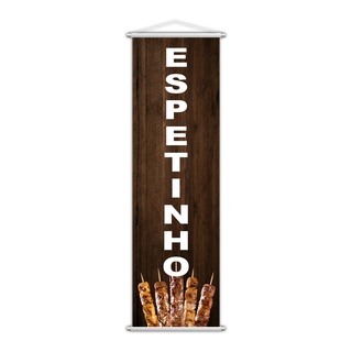 Banner Espetinho Churrasquinho Banca Serviço Lona 100x30cm