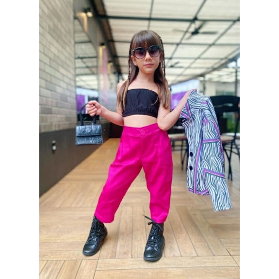 Conjunto Grife Mini Diva 3 Peças Blazer + Top + Calça Look Estiloso ...