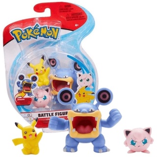 Pokémon Battle Figure Set: Loudred , Pikachu e Jigglypuff - Sunny ...