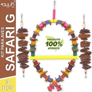 Combo Safari Natural Balanco + Pendulo Para Arara papagaio e Outras Aves