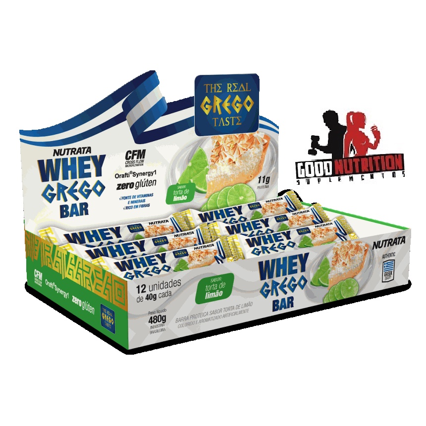 Whey Grego Bar (Display c/12 unid - 40g) - NUTRATA | Shopee Brasil