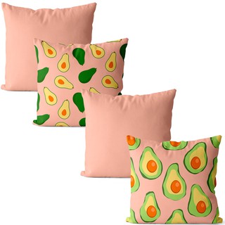 Kit 4 capas para almofadas fruta abacate
