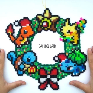 Guirlanda Pokémon - Natal Geek Gamer em Pixel Artesanal