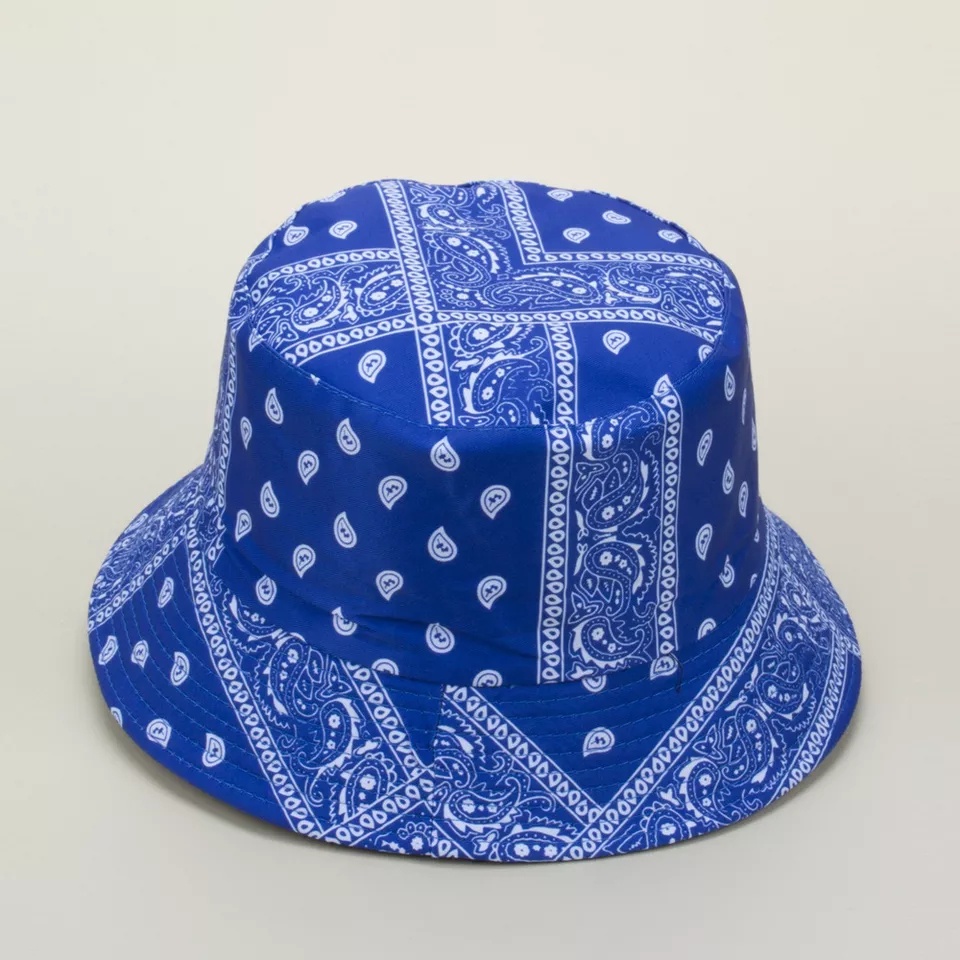 Chapéu Bucket Azul Flores Gângster EUA Crips Hip Hop | Shopee Brasil