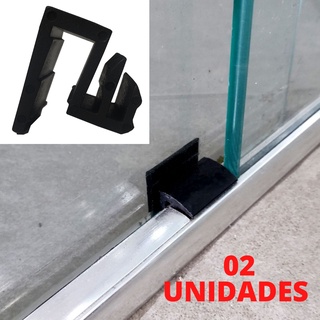 Suporte Porta De Box Guia Chão Trilho Deslizante 02 Unidades