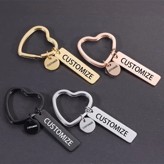 Personalizado Gravado Chaveiro De Coração Personalizado Chaveiro Com Nome / Letra / Data Casais Presentes em Oferta na Shopee