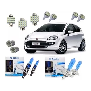 Kit Lampadas Super Brancas Punto 2008 2009 2010 2011 Techone