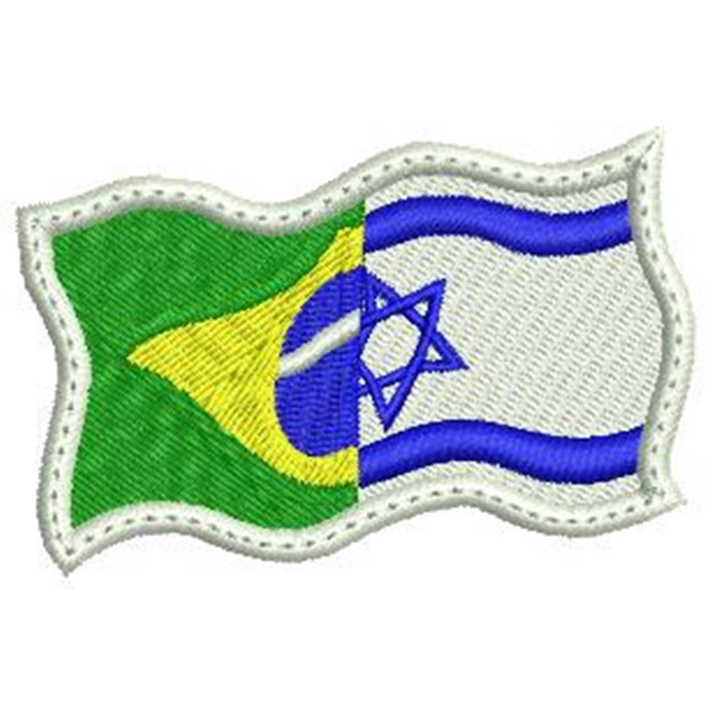 PATCH BORDADO BRASÃO BANDEIRA ISRAEL SHALOM