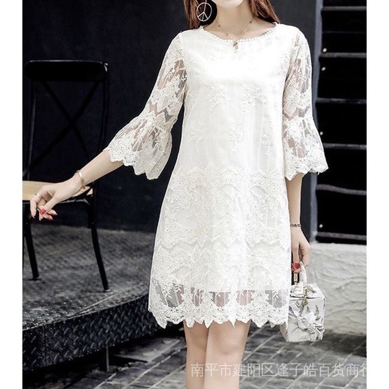 Vestido Branco Casamento Civil Plus Size Bordado Batismo De Noiva Lace PLS Mulheres Coreano Grande