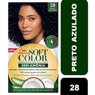 Coloração Soft Color Sem Amônia 28 - Preto Azulado