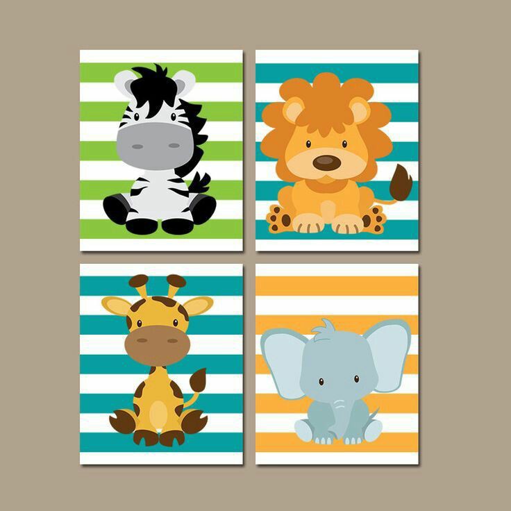 Kit QUadros Decorativos Mosaico 4 Peças Frase Safari Personalizado Desenho  Leão Elefante Zebra Macaco Girafa Zoológico Infantil Criança Abstrato