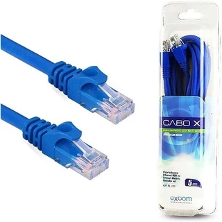 Cabo de Rede Internet 5 Metros Montado RJ45 CAT5E Até 1GB de Internet