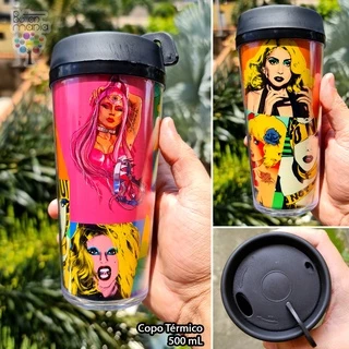 Copo Térmico Lady Gaga Personalizado com nome (enviar nome no chat)