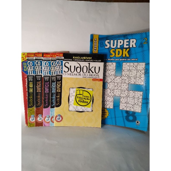 Sudoku 5 Volumes + 1,3 Mil Jogos Coquetel Fácil Médio em Promoção na  Americanas
