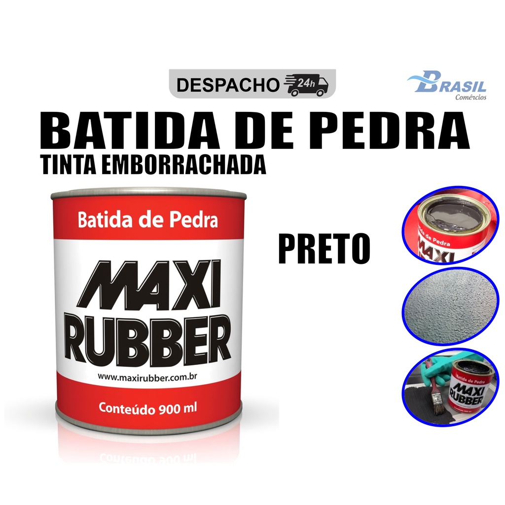 Batida De Pedra Preto 1kg Maxi Rubber | Emborrachamento Tinta Emborrachada