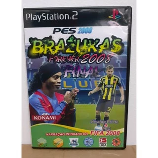 PES 2008 BRAZUKAS FOREVER JOGO REPRÔ PARA PLAYSTATION 2