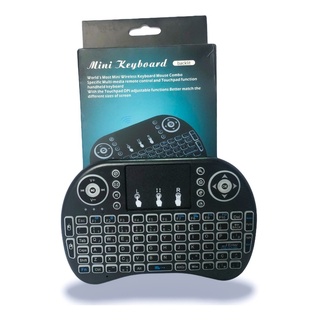 Mini Teclado Controle Sem Fio Port Til Recarreg Vel Com Luz Led Mouse Touchpad Wireless Usb Para