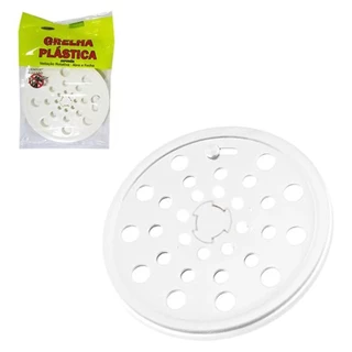 Ralo Grelha Pvc Plástica Abre E Fecha Redonda Branca 9,5 cm Para Porta Grelha 10cm