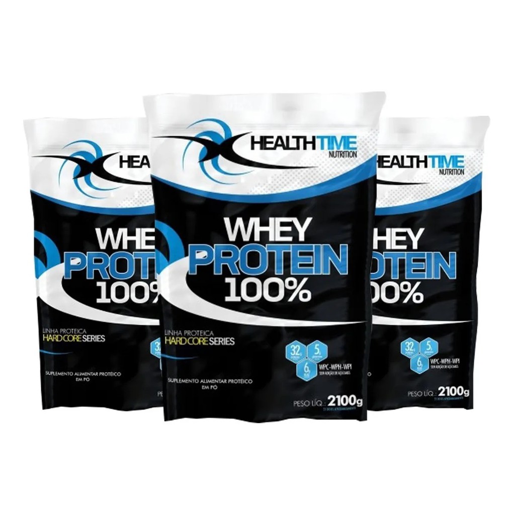 Kit 3 Whey Protein 6,3kg Healthtime Nutrition Premium