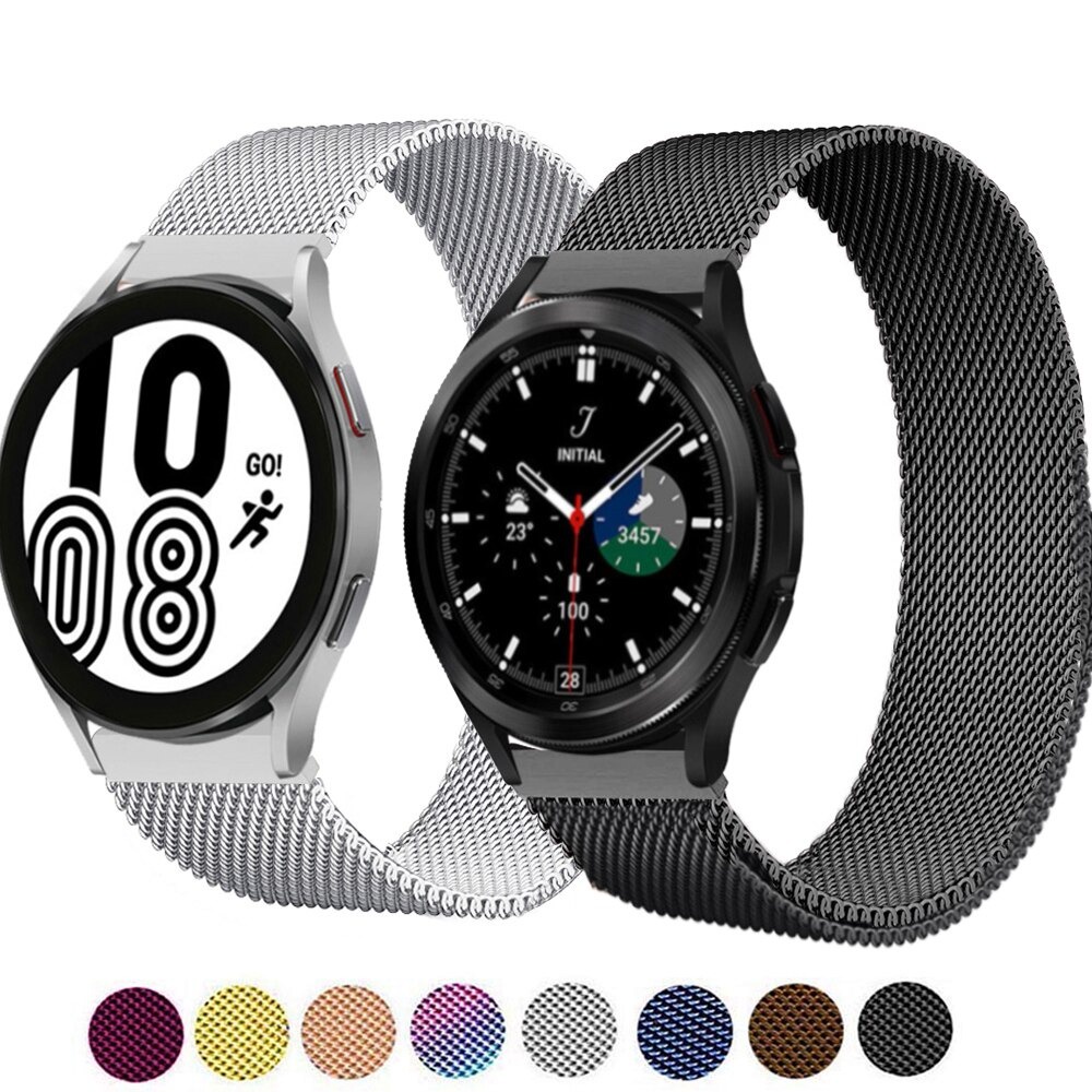 Pulseira Aço Metal Samsung Galaxy Watch 4 40mm 44mm P70 P80 Milanese Milanês-20mm