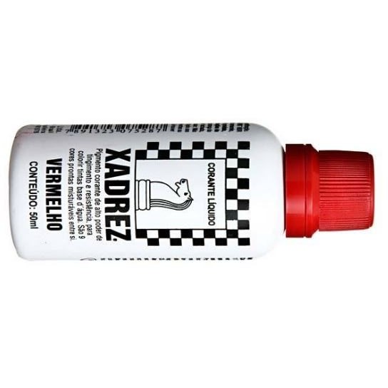 Corante Xadrez Vermelho 50ML - Varejão das Tintas - Um mundo colorido ao  seu alcance