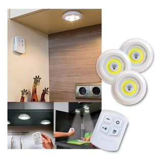 Kit 3 Lampada Luminaria Led Spot Sem Fio Controle Remoto Smd em Oferta na Shopee