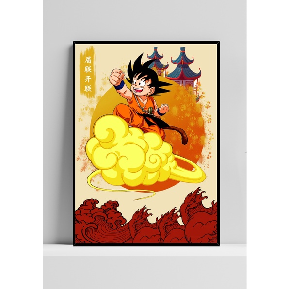 Kit Quadros Decorativos Mosaico 3 Peças Trio Anime Goku Naruto Luffy  Personagem Principal Desenho Modular Moda Vintage Criança Infantil presente