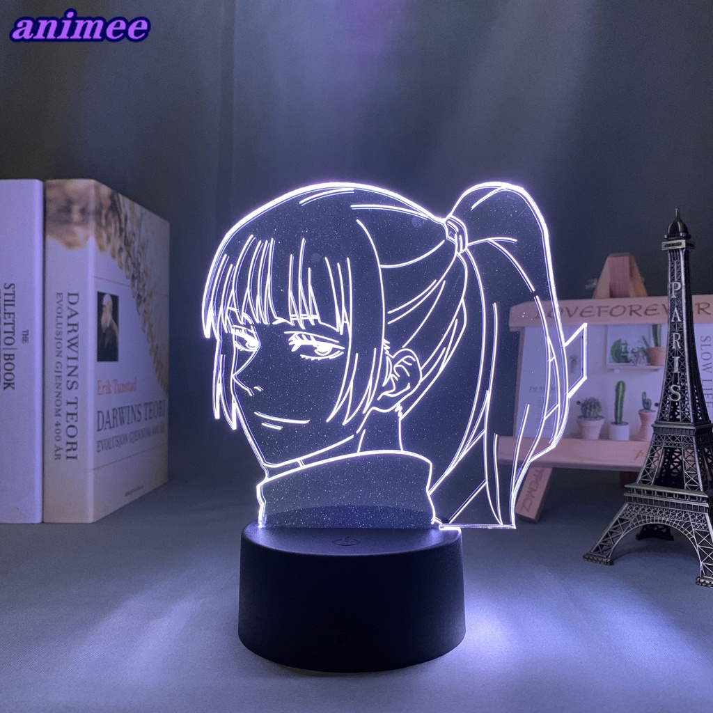 Anime Jujutsu Kaisen Led Luz Maki Zenin Para Quarto Infantil Decoração Noturna Amigo Aniversário Manga Lâmpada + R * Y
