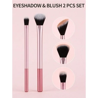 2pcs Eyeshadow & Contour Brush Set Pincéis Cosméticos Para Maquiagem Dos Olhos Ferramentas De Beleza