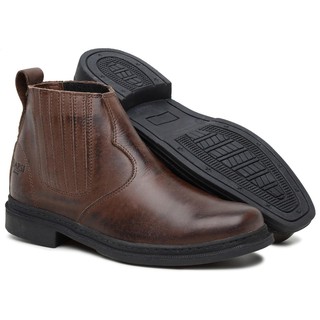 Botina Vaqueira Masculina Bota Country Texana Bico Quadrado Couro bovino Sertaneja Mateira