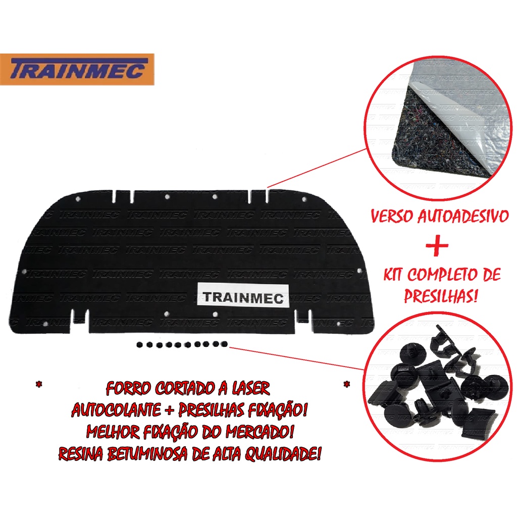 Forro Manta Capô Chevrolet Corsa Classic 1995 a 2015 - Autoadesivo +  Presilhas Fixação