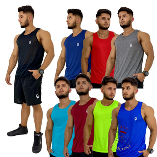 KIT 5 Regata Masculina Dry Fit para Treino
