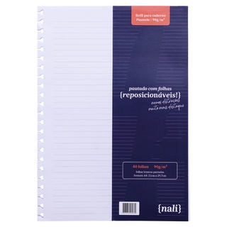 Refil NALÍ p/ Caderno Universitário Pautado 90g/m2