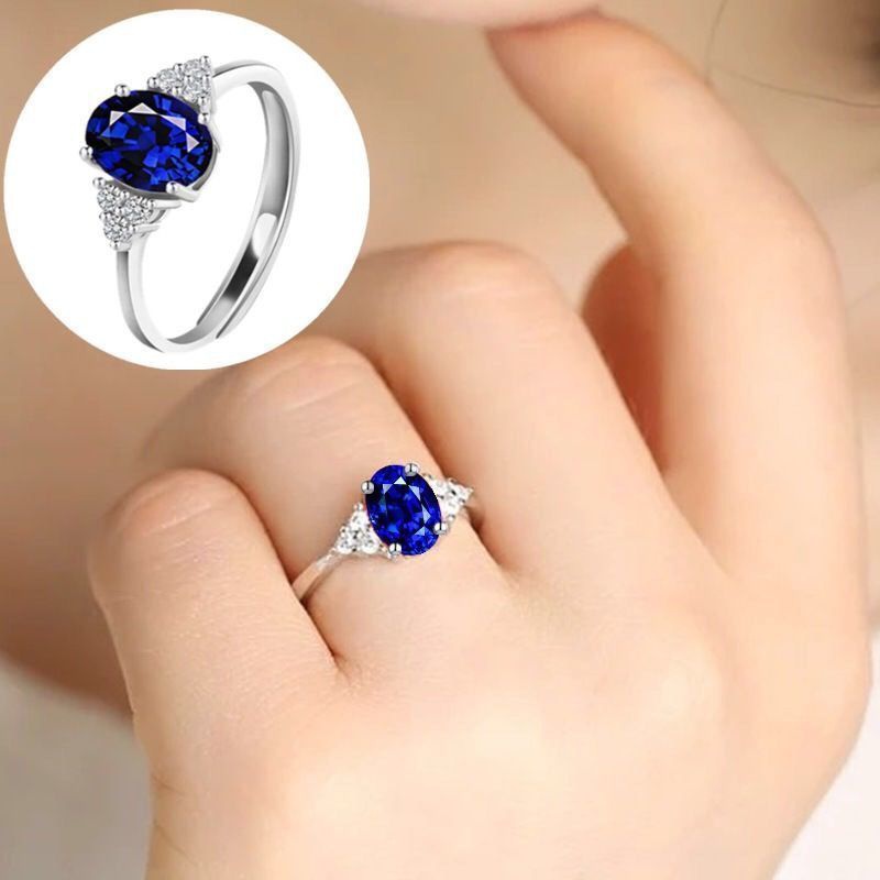 Anel de Esmeralda Fresca Feminina Ajustável S925 Anel de Prata