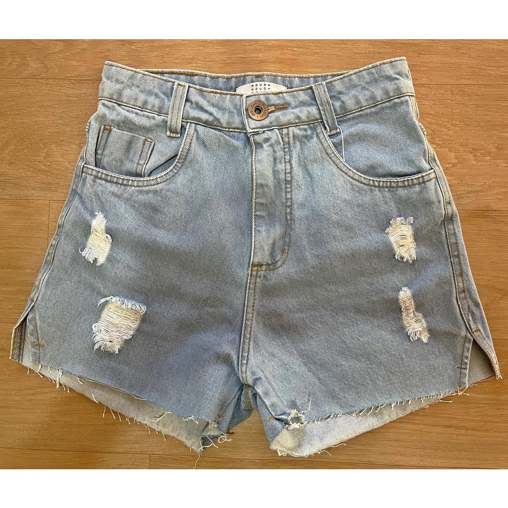 Short Feminino Jeans Alto Destroyed Degrant | Closet