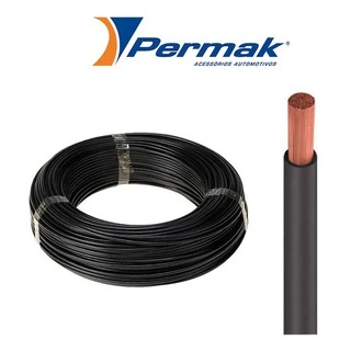 Fio Cabo Permak 4mm Rolo 5 Metros 100% Cobre Flexivel Vermelho ou Preto