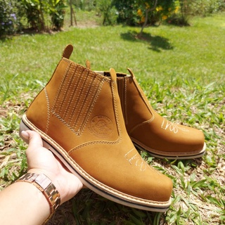 Botina Masculina Couro Nobuck bota Calçado de Couro Legítimo Oferta Country Unissex