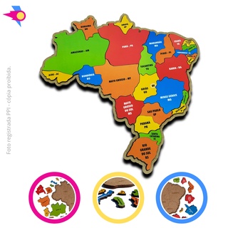 Quebra Cabeça Mapa Do Brasil tamanho Grande