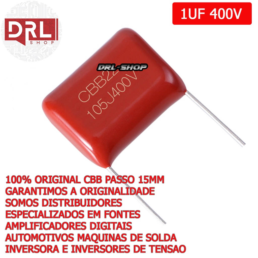 kit 800 Capacitor Poliester 1uf 400v 105J 1mf Taramps Stesom | Shopee ...