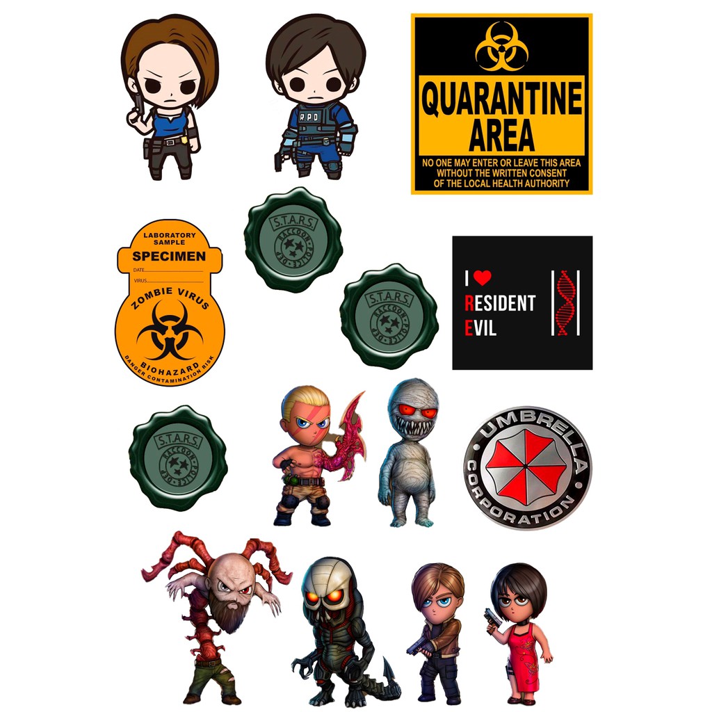 Stickers Resident Evil - Adesivo Vinil impermeável Resident Evil ...