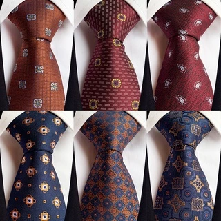 Gravatas Masculinas De Luxo 8CM Jacquard Woven Plaid Checks Paisley Polka Dot Festa De Casamento De Pescoço De Negócios