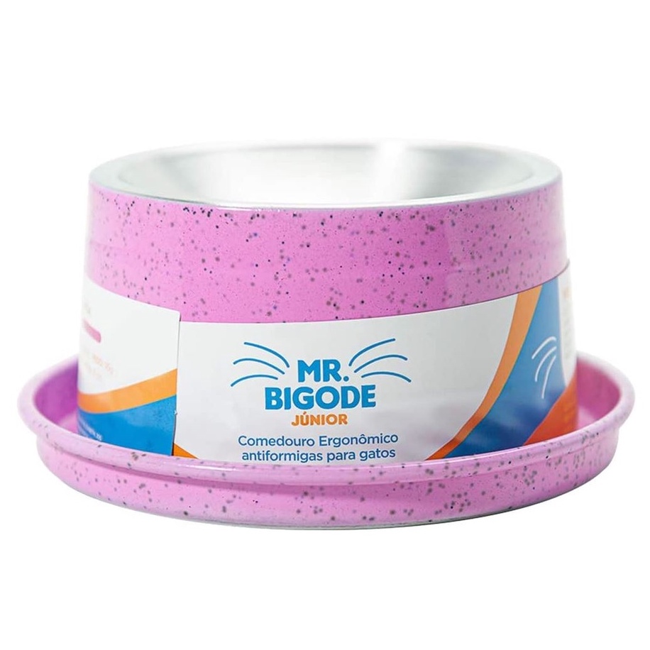 Comedouro Ergonômico Anti Formigas Para Gatos Mr. Bigode Júnior 140ml - 4 Cores