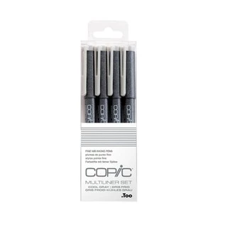 Kit De Caneta Nanquim Copic Multiliner - Tons De Cinza Ponta Fina - 4 Espessuras