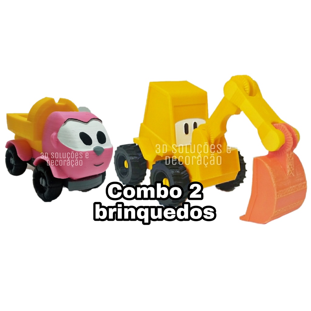 Combo Leo Caminhao Lifty Scoop Max e Lea - 5 Brinquedos impressao 3D