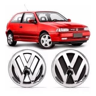 Kit Emblema Logo Vw Grade + Mala Gol Bola G2 1995 Em Diante