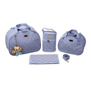 Kit Bolsa Maternidade Menina/Menino Coleção Pérola Kit 4 Peças Material Térmico Impermeável