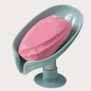 Saboneteira para Banheiro Forma de Folha c/ Ventosa - Azul, Rosa ou Roxo