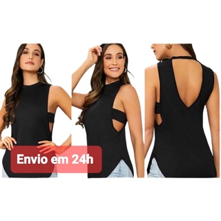 callico concept - Backless shirt, blusa com decote nas costas