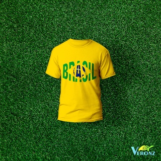 Camiseta Brasil Infantil Menino Menina Blusa Amarela Criança