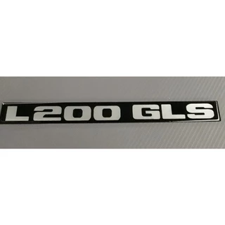 Emblema Adesivo L200 GLS Preto Poliéster Cromado Resinado PU